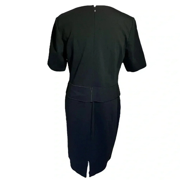 Lafayette 148 New York Asymmetrical Waist Detail Sheath Midi Dress Women Size M - Picture 3 of 8